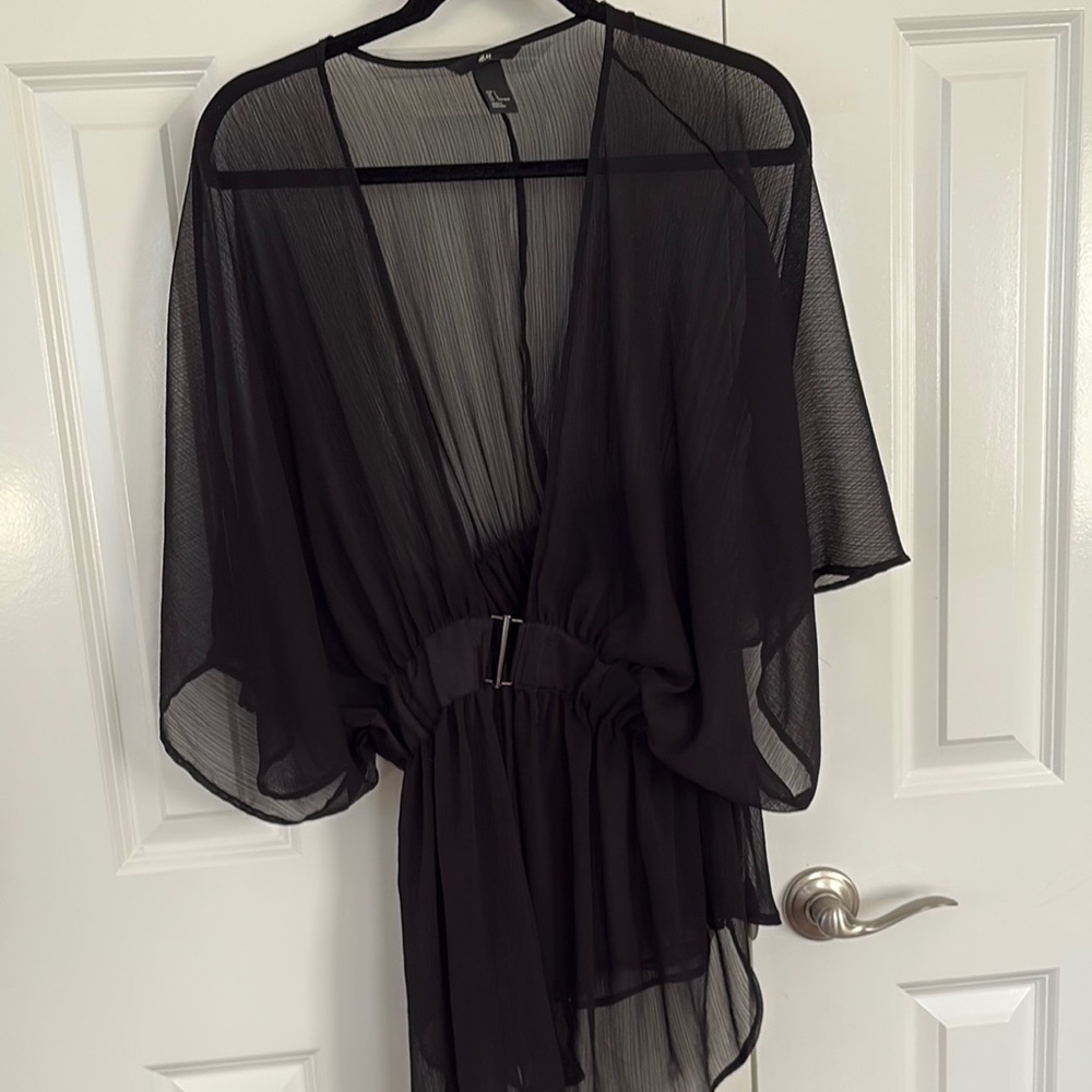 H&M Black Sheer Blouse